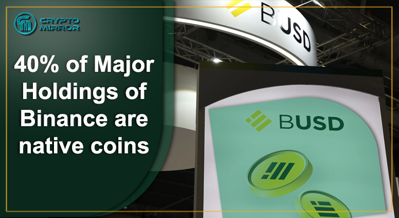 40% of Major Holdings of Binance are native coins